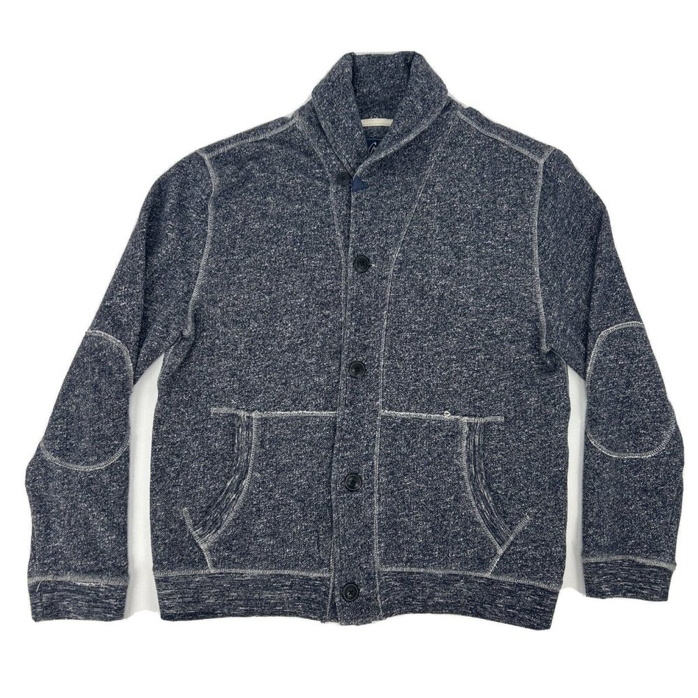 Grayers Clothing Sweater Men's L Blue Shawl Neck Button Front Knit‎ Cardigan